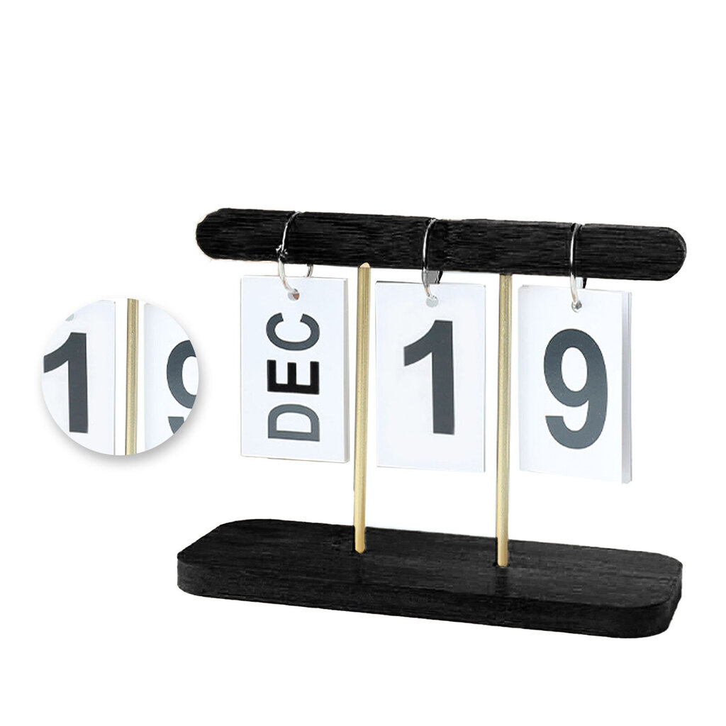 Perpetual Flip Calendar Puinen seisova pöytäkalenteri Hieno päivittäinen kääntökalenteri kotikirjaston toimistoon musta hinta ja tiedot | Kalenterit ja muistikirjat | hobbyhall.fi