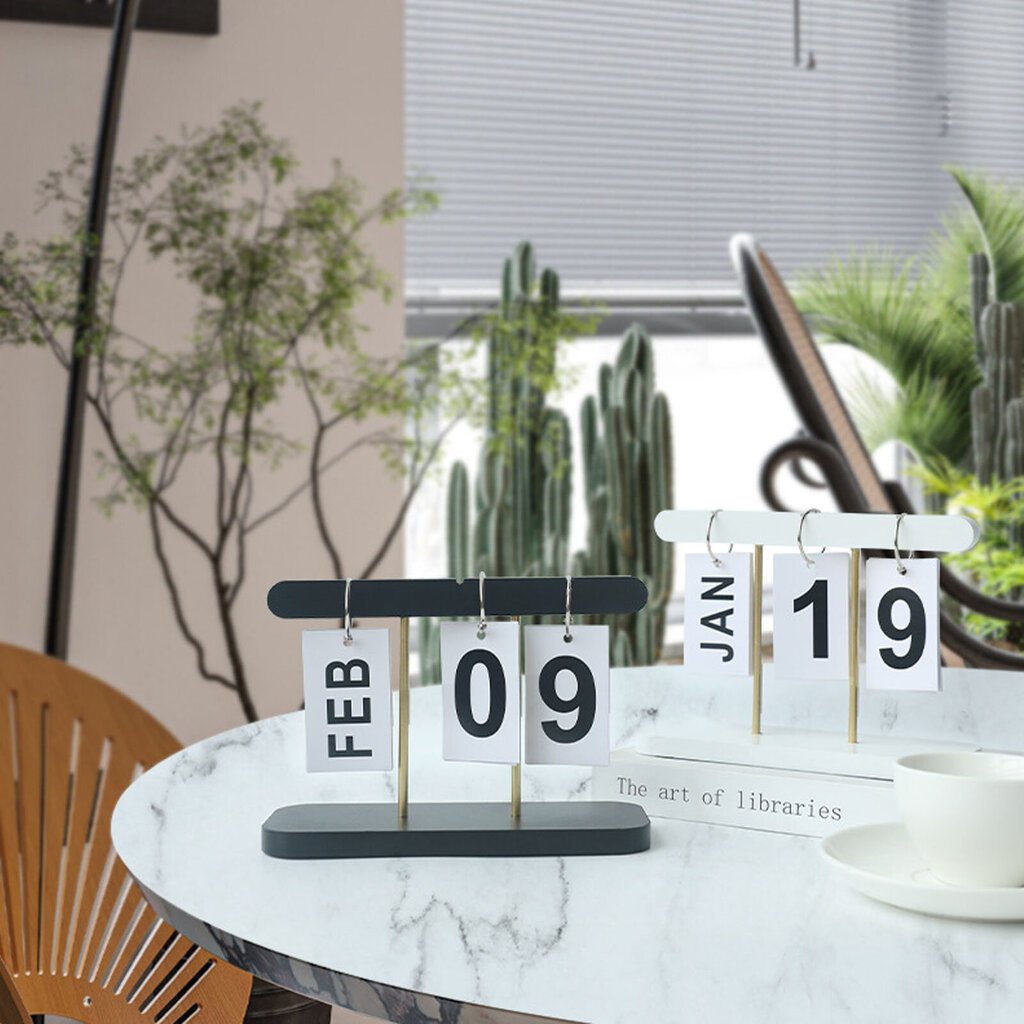 Perpetual Flip Calendar Puinen seisova pöytäkalenteri Hieno päivittäinen kääntökalenteri kotikirjaston toimistoon musta hinta ja tiedot | Kalenterit ja muistikirjat | hobbyhall.fi