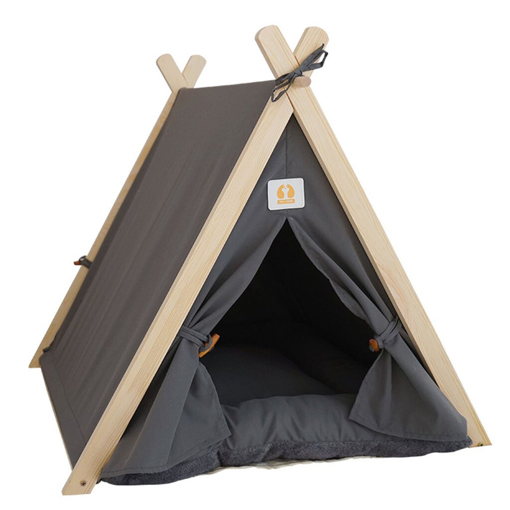 Pet Teepee Teltta Pehmeä Suuri Tila Kannettava Universaali Lemmikki Telttasänky Koirille ja Kissoille Harmaa Harmaa hinta ja tiedot | Teltat | hobbyhall.fi