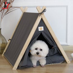 Pet Teepee Teltta Pehmeä Suuri Tila Kannettava Universaali Lemmikki Telttasänky Koirille ja Kissoille Harmaa Harmaa hinta ja tiedot | Teltat | hobbyhall.fi