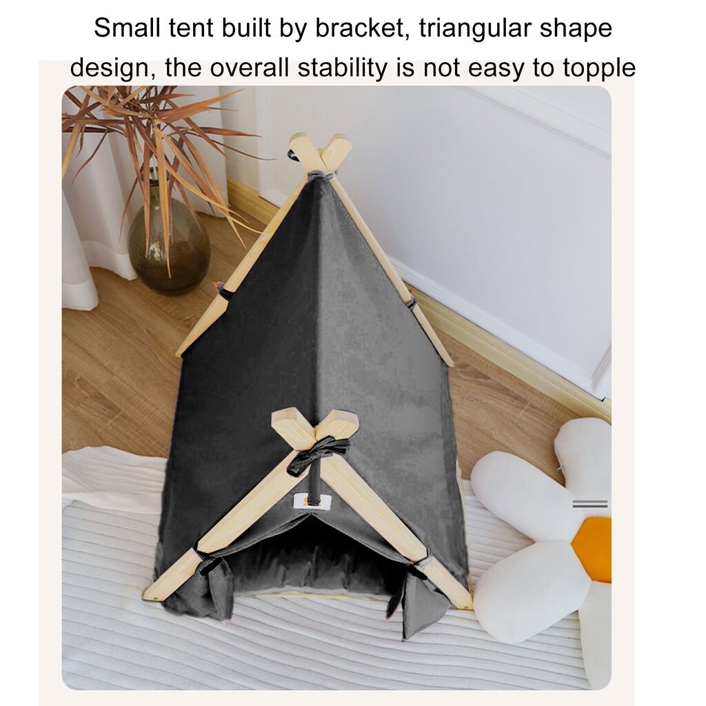 Pet Teepee Teltta Pehmeä Suuri Tila Kannettava Universaali Lemmikki Telttasänky Koirille ja Kissoille Harmaa Harmaa hinta ja tiedot | Teltat | hobbyhall.fi