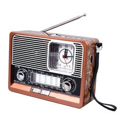 Vintage Radio Monitoiminen AM FM SW Band Kello Taskulamppu Toiminto Retro Bluetooth-kaiutin kotimatkatoimistoon hinta ja tiedot | Kelloradiot ja herätyskellot | hobbyhall.fi