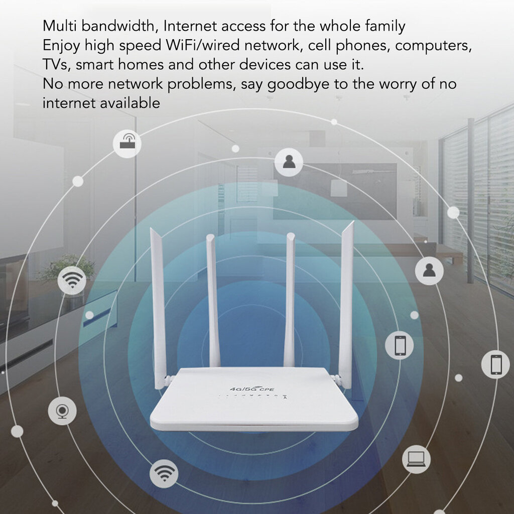 CPE R103 5M 4G LTE langaton reititin SIM-korttipaikalla 300Mbps Avaa mobiili WiFi Hotspot 4 5dBi antennilla Aasialle 100?240V US Plug hinta ja tiedot | Reitittimet ja modeemit | hobbyhall.fi