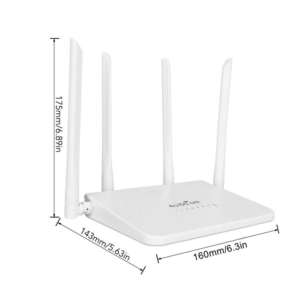 CPE R103 5M 4G LTE langaton reititin SIM-korttipaikalla 300Mbps Avaa mobiili WiFi Hotspot 4 5dBi antennilla Aasialle 100?240V US Plug hinta ja tiedot | Reitittimet ja modeemit | hobbyhall.fi