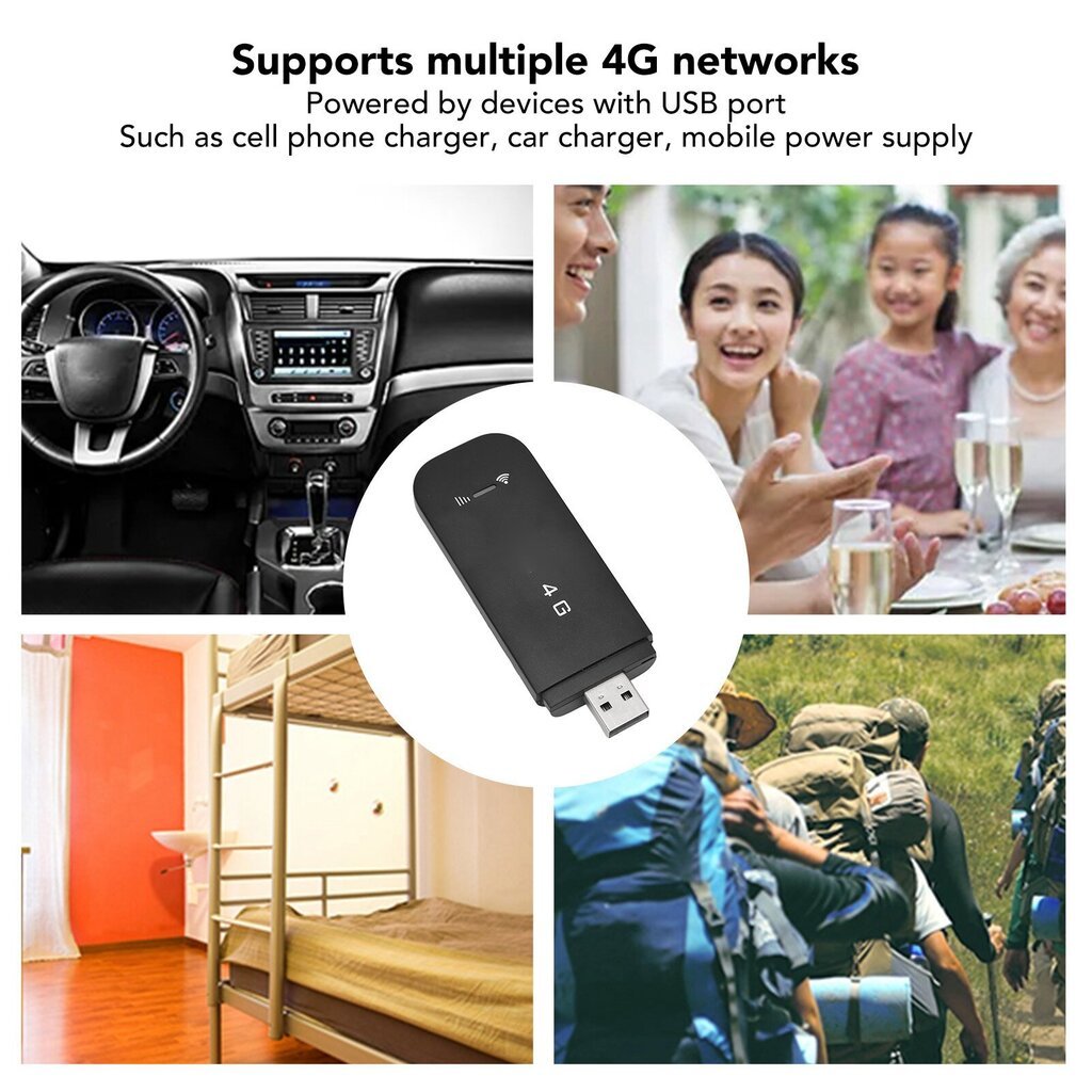 USB-mobiili WiFi-hotspot-tuki 10 laitetta monisuojaus Plug and Play 4G LTE kannettava WiFi-reititin mikrokorttipaikalla hinta ja tiedot | Älylaitteiden lisätarvikkeet | hobbyhall.fi