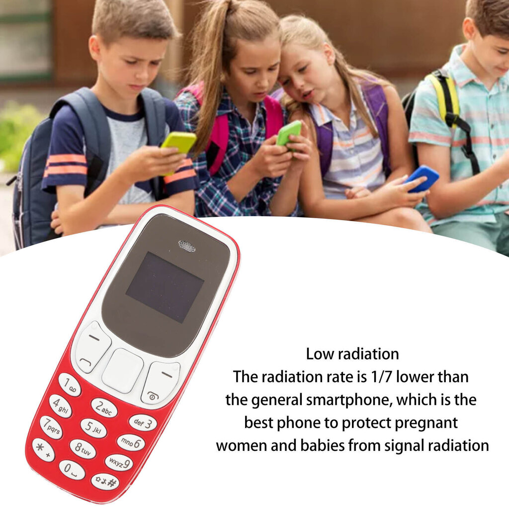 Maailman pienin puhelin Hands Free Bluetooth Dialer Dual SIM Card Unlocked GSM 2 in 1 Mini Matkapuhelin punainen hinta ja tiedot | Matkapuhelimet | hobbyhall.fi