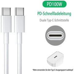 2M 60W 3A Pikalatauskaapeli USB-C - USB-C Type C PD - valkoinen hinta ja tiedot | Kaapelit ja adapterit | hobbyhall.fi