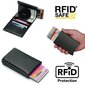 PopUp-älykorttipidike työntää eteenpäin 8 korttia - RFID-NFC Secure Black hinta ja tiedot | Miesten lompakot | hobbyhall.fi