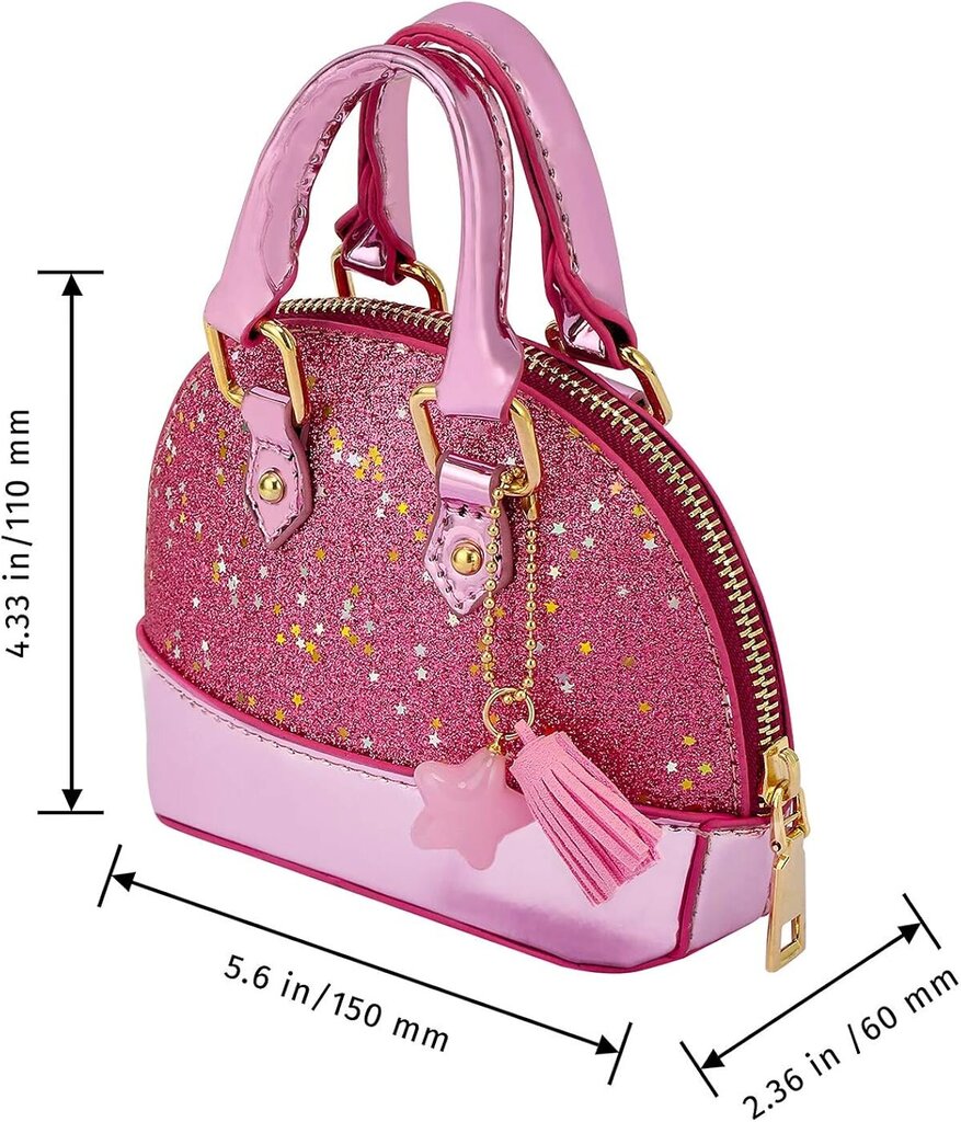 Naisten lompakot, Glitter kukkaro Princess Small Crossbody Dome Muotikukkaro pienille tytöille hinta ja tiedot | Naisten lompakot | hobbyhall.fi