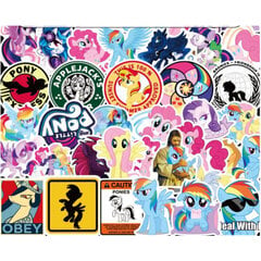 50 Pack My Little Pony -tarroja hinta ja tiedot | Koristeet ja tarrat | hobbyhall.fi