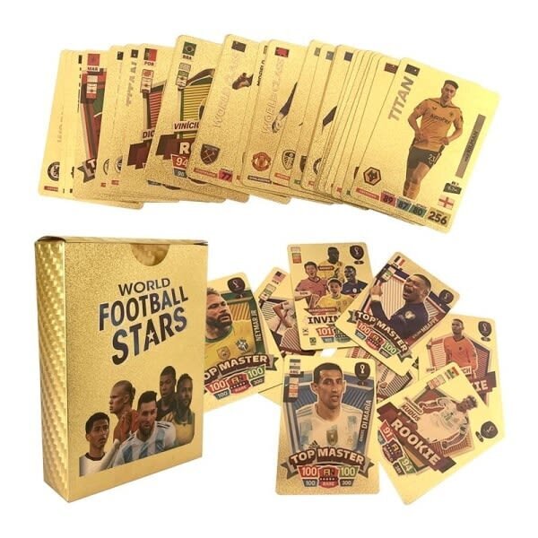 50 kpl Funny Soccer Gold Cards Lasten leluja hinta ja tiedot | Lautapelit ja älypelit | hobbyhall.fi