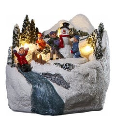 Sisustus Winterville lumiukko BO 4LED 12x10.5.5x12cm hinta ja tiedot | Joulukoristeet | hobbyhall.fi