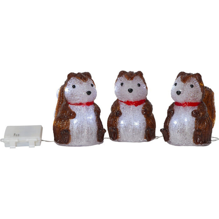 Sisustus Crystalo Squirrel 3 gab. BO 30LED 120cm 15x11cm hinta ja tiedot | Joulukoristeet | hobbyhall.fi