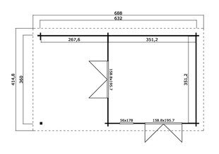 Vierasmaja Anders 12,3 m² + katos 9,8 m² hinta ja tiedot | Alekeskus.eu Piha ja puutarha | hobbyhall.fi