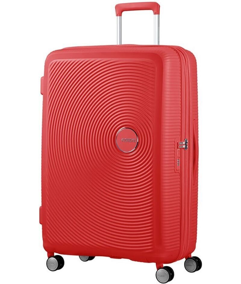 American Tourister iso matkalaukku Soundbox Spinner Expandable 77cm, punainen hinta ja tiedot | Matkalaukut ja -kassit | hobbyhall.fi