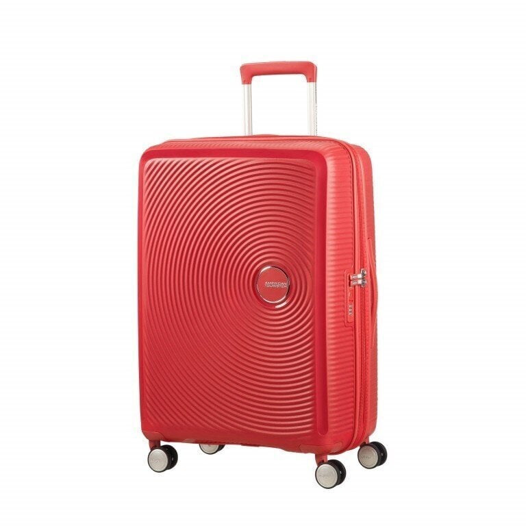 American Tourister keskikokoinen matkalaukku Soundbox Spinner Expandable 67cm, punainen hinta ja tiedot | Matkalaukut ja matkakassit | hobbyhall.fi