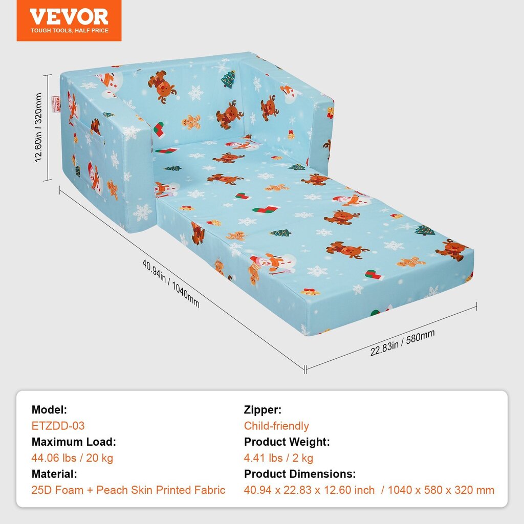 Modulaarinen lasten sohva Vevor, 104x58x32 cm hinta ja tiedot | Lasten nojatuolit ja säkkituolit | hobbyhall.fi