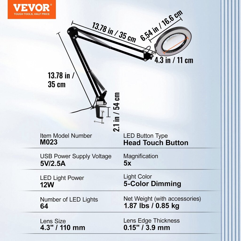 Pöytälamppu Vevor, LED hinta ja tiedot | Pöytävalaisimet | hobbyhall.fi