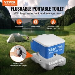 Kannettava mobiili WC Vevor, 12 L hinta ja tiedot | Muut retkeilyvarusteet | hobbyhall.fi