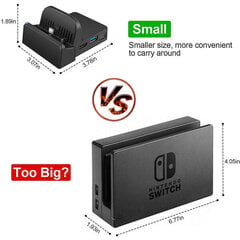 Nintendo Switch Dock, Kannettava Nintendo Switch TV -telakointiasema, Korvaa viralliseen Nintendo Switch Dockiin hinta ja tiedot | Pelikonsolit | hobbyhall.fi