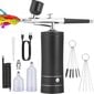 Airbrush Kit johdoton ladattava kompressori Airbrush Set, käsittelee automaattisesti mallimaalauksen, N musta hinta ja tiedot | Maalaustarvikkeet | hobbyhall.fi