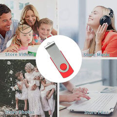 10 Pack USB Flash Drives USB 2.0 Thumb Drive Bulk Pack Käännettävä Memory Stick Taitettava Storage Hop Drive Zip Drive 10 Pack Red hinta ja tiedot | Kannettavien tietokoneiden lisätarvikkeet | hobbyhall.fi