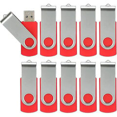 10 Pack USB Flash Drives USB 2.0 Thumb Drive Bulk Pack Käännettävä Memory Stick Taitettava Storage Hop Drive Zip Drive 10 Pack Red hinta ja tiedot | Kannettavien tietokoneiden lisätarvikkeet | hobbyhall.fi