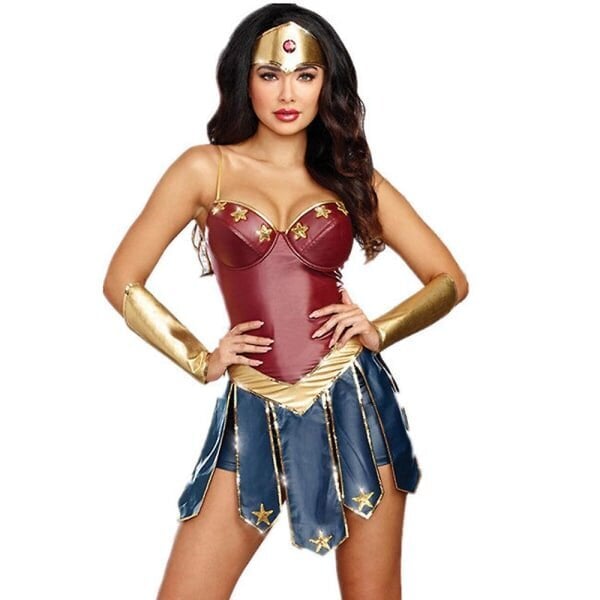 Wonder Woman -asu aikuisille naisille DC Comics -supersankariasu Halloween Carnival Cosplay -juhlavaatteet koko setti S hinta ja tiedot | Naamiaisasut | hobbyhall.fi