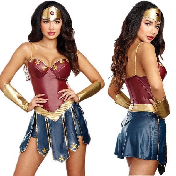 Wonder Woman -asu aikuisille naisille DC Comics -supersankariasu Halloween Carnival Cosplay -juhlavaatteet koko setti S hinta ja tiedot | Naamiaisasut | hobbyhall.fi