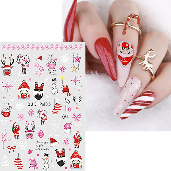 Jouluiset kynsitarrat 10 arkkia Nail Art Tarrat Tarrat Itseliimautuvat Nail Art Tarrat Kynsikoristelut Kynnet Asusteet hinta ja tiedot | Manikyyri- ja pedikyyritarvikkeet | hobbyhall.fi