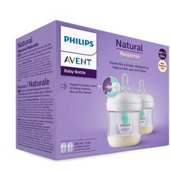 Tuttipullo Philips Avent Natural Response, 0 kk+, 2 kpl, 125 ml hinta ja tiedot | Tuttipullot ja tarvikkeet | hobbyhall.fi