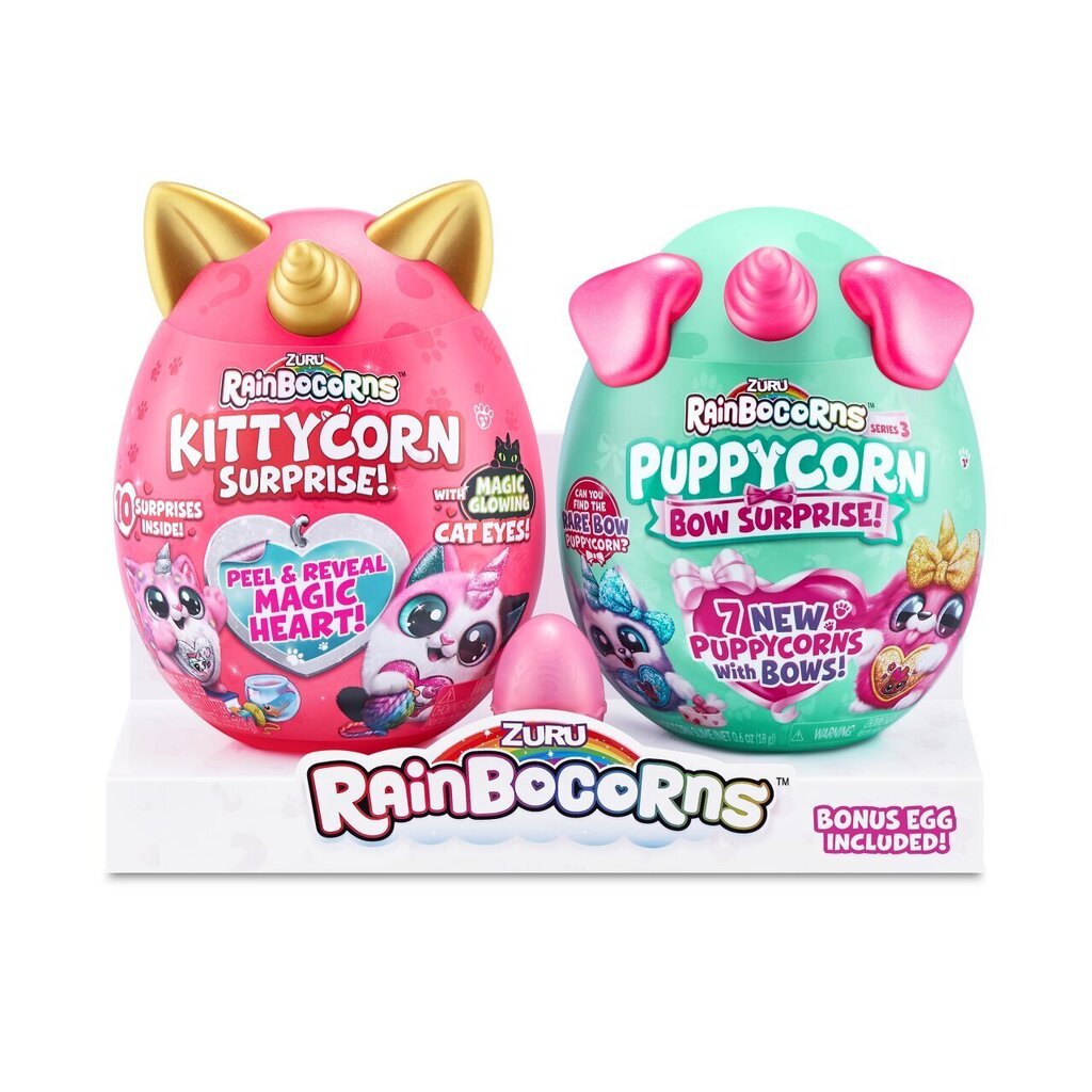 Pehmolelusarja RAINBOCORNS Sparkle Heart Surprise Combo Series 5 Kittycorn ja Puppycorn 9276 hinta ja tiedot | Pehmolelut | hobbyhall.fi