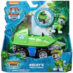 Paw Patrol Jungle Pups -leluauto Rocky-figuurilla hinta ja tiedot | Poikien lelut | hobbyhall.fi