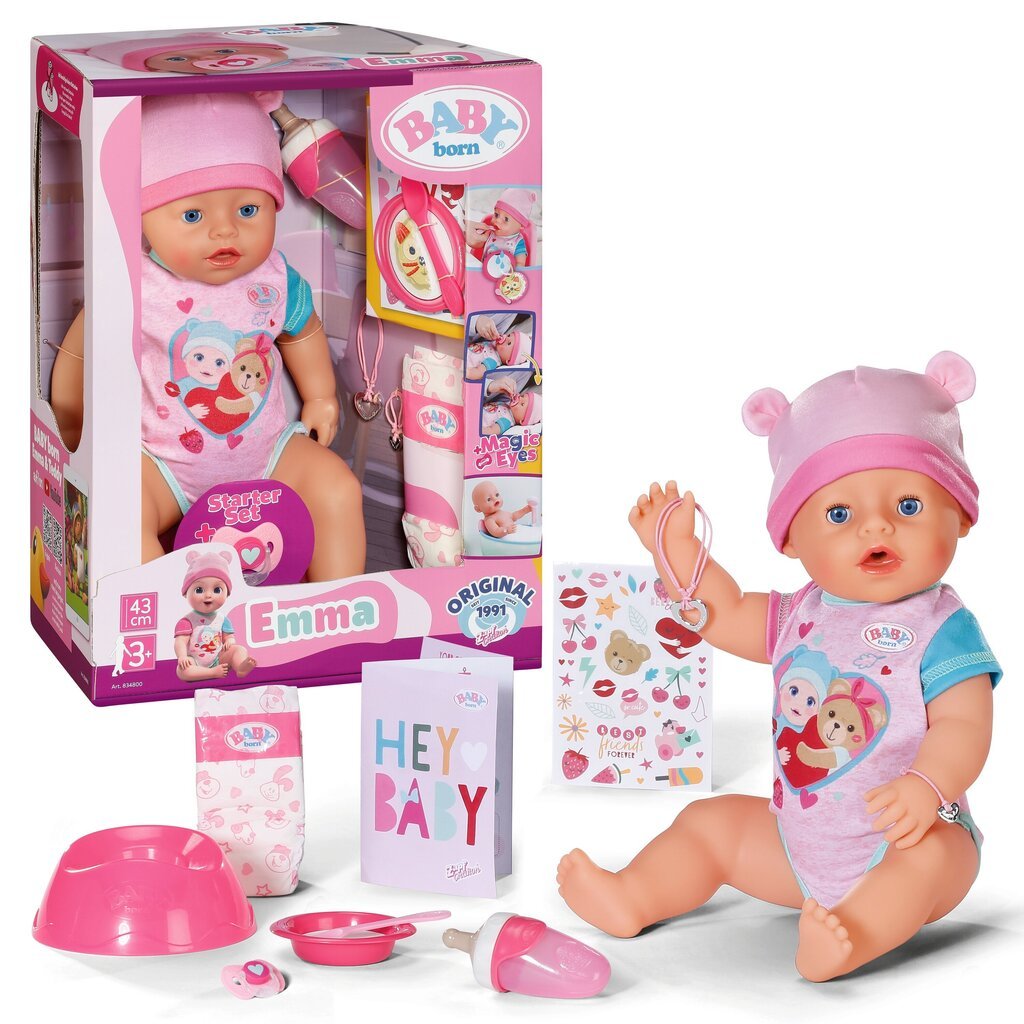 Nukke Baby Born Emma, ​​43 cm hinta ja tiedot | Tyttöjen lelut | hobbyhall.fi