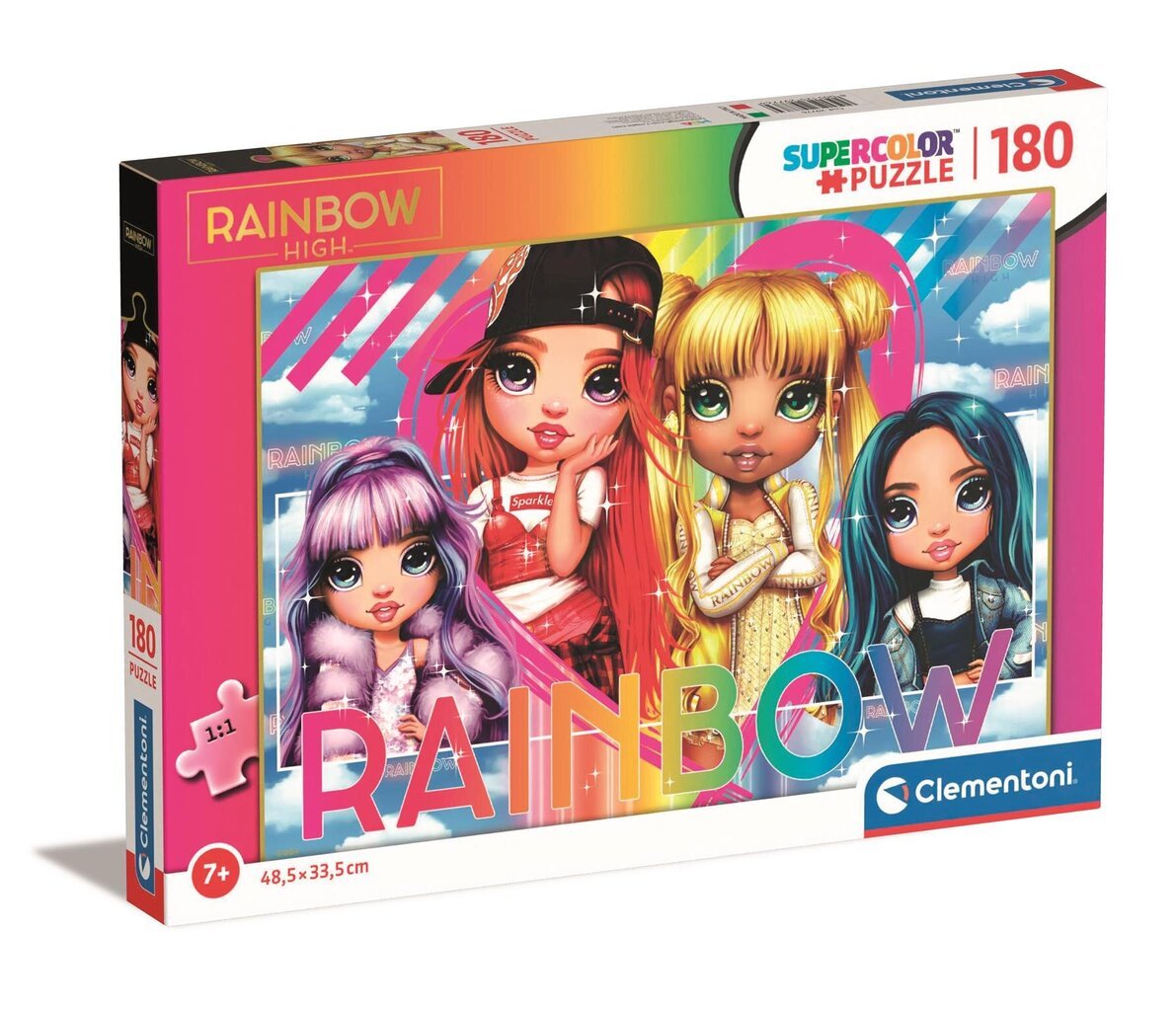 Värikäs 180-osainen palapeli Clementoni Rainbow High hinta ja tiedot | Lautapelit ja älypelit | hobbyhall.fi