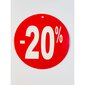 Alennustarrat "20%" - pyöreä, paperi. Saatavana halkaisija - 120 mm tai 250 mm. Pakkaus 10 kpl hinta ja tiedot | Toimistotarvikkeet | hobbyhall.fi