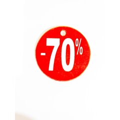 Alennustarrat "70%" - pyöreä, paperi. Saatavilla halkaisija - 50 mm. Pakkaus 10 kpl hinta ja tiedot | Toimistotarvikkeet | hobbyhall.fi