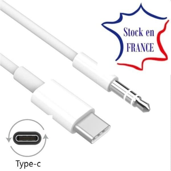 USB Type-C – 3,5 mm:n liitinsovitinkaapeli Realme V13:lle 5G Plug and Play -kaapeli kuulokkeille, autoradiolle… Vit hinta ja tiedot | Puhelimen lisätarvikkeet | hobbyhall.fi