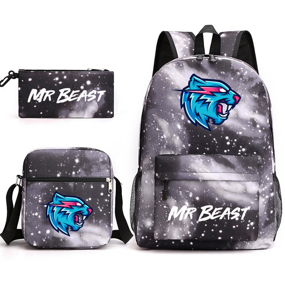 Mr Beast Lightning Cat -reppu Kolmiosainen digitaalinen tulostusreppu Opiskelijan koululaukku Olkalaukku hinta ja tiedot | Urheilukassit ja reput | hobbyhall.fi