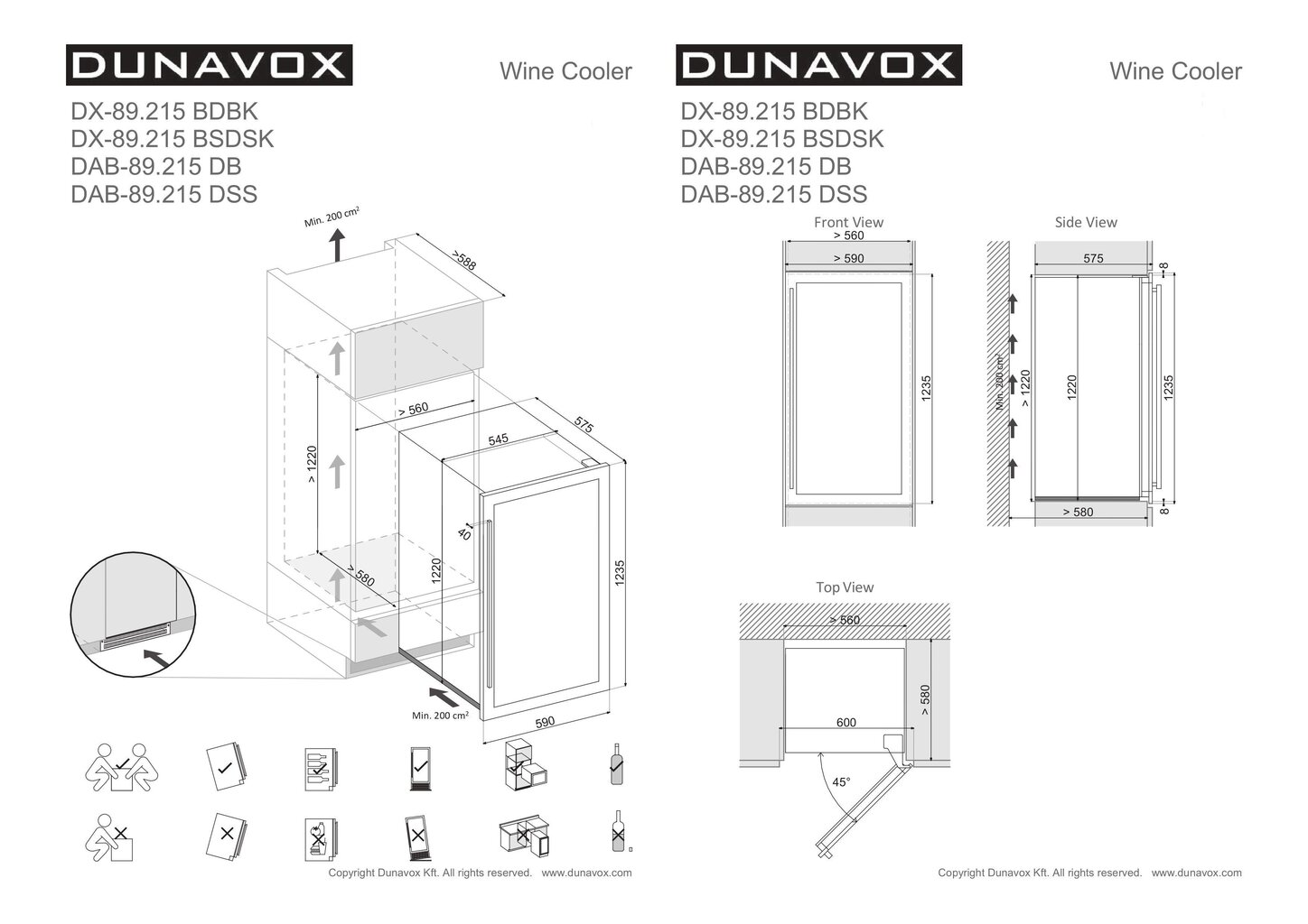 Dunavox DAB-89.215DW hinta ja tiedot | Viinikaapit | hobbyhall.fi