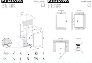 Dunavox DX-57.146DWK hinta ja tiedot | Viinikaapit | hobbyhall.fi