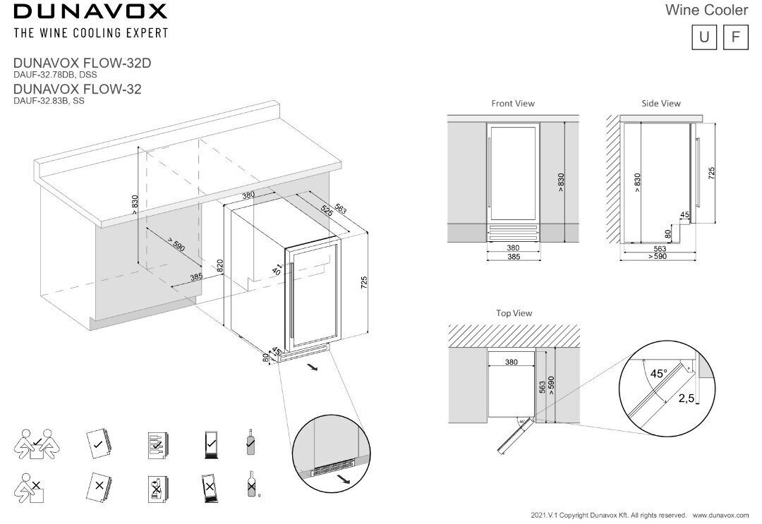 Dunavox DAUF-32.83B hinta ja tiedot | Viinikaapit | hobbyhall.fi