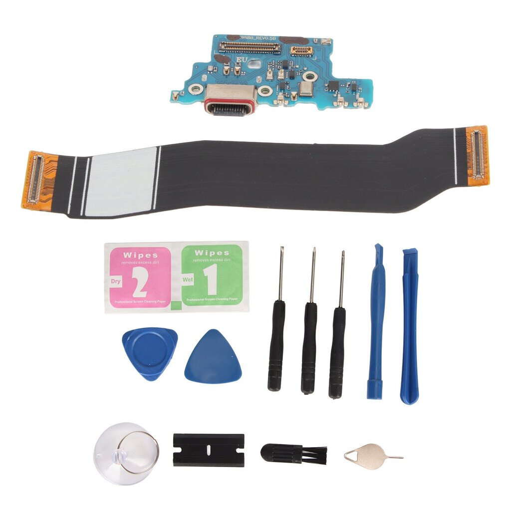 USB-latausportti Flex Cable PCB Helposti asennettava USB Flex -kaapelin korjausosa S20 Ultra G988B eurooppalaiselle versiolle hinta ja tiedot | Puhelimen osat ja korjaustyökalut | hobbyhall.fi