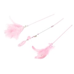 3 kpl Feather Bell Funny Cat Stick Interaktiivinen kannettava kissan höyhensauvalelut lemmikkikissoille 3 kpl vaaleanpunainen hinta ja tiedot | Kissan lelut | hobbyhall.fi