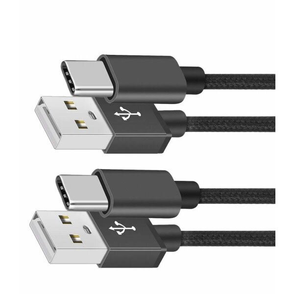 2 kpl USB C -kaapeli Type C -pikalatauskaapeli Samsung Galaxy A12 / A32 / A42 / A52 / A72 -nailon Android -puhelimen laturi (1 m, musta) hinta ja tiedot | Paristolaturit | hobbyhall.fi