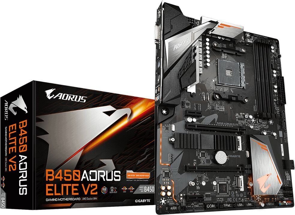 Gigabyte B450 Aorus Elite V2 (rev. 1.0) hinta ja tiedot | Emolevyt | hobbyhall.fi