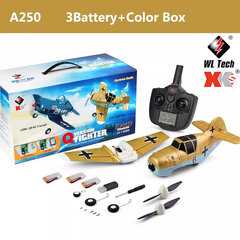 WLtoys XK A500 A250 Qversion F4U Pirate Fighter 2.4G Nelikanavainen Simulaattori Kaukosäädin Glider RC Plane 6G System 3D Toy Kids hinta ja tiedot | Pienoismallit | hobbyhall.fi