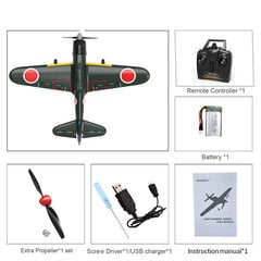 Volantex RC Plane 2.4G 4CH kaukosäädinlentokone EPP 400mm siipiväli 6-akselinen Aerobatic RC Fighter 761-15 RTF Plane hinta ja tiedot | Pienoismallit | hobbyhall.fi