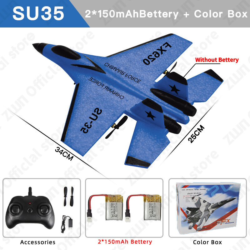 SU35 RC Plane 2.4G LED-valoilla Lentokoneen kaukosäädin Lentävä malli purjelentokone SU57 EPP vaahtolelut lapsille Lahjat hinta ja tiedot | Pienoismallit | hobbyhall.fi