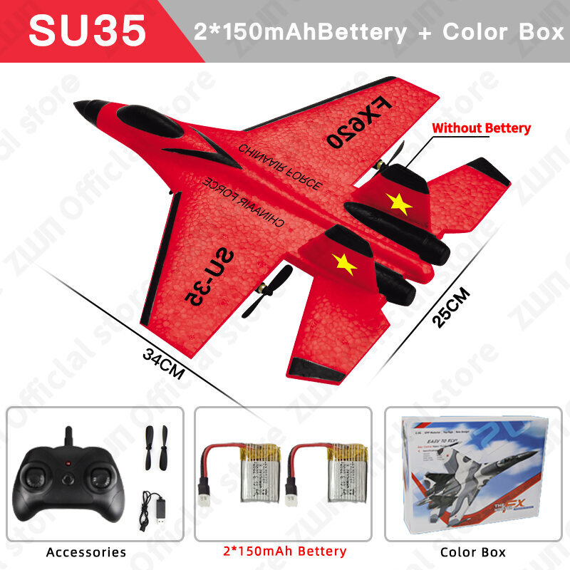 SU35 RC Plane 2.4G LED-valoilla Lentokoneen kaukosäädin Lentävä malli purjelentokone SU57 EPP vaahtolelut lapsille Lahjat hinta ja tiedot | Pienoismallit | hobbyhall.fi